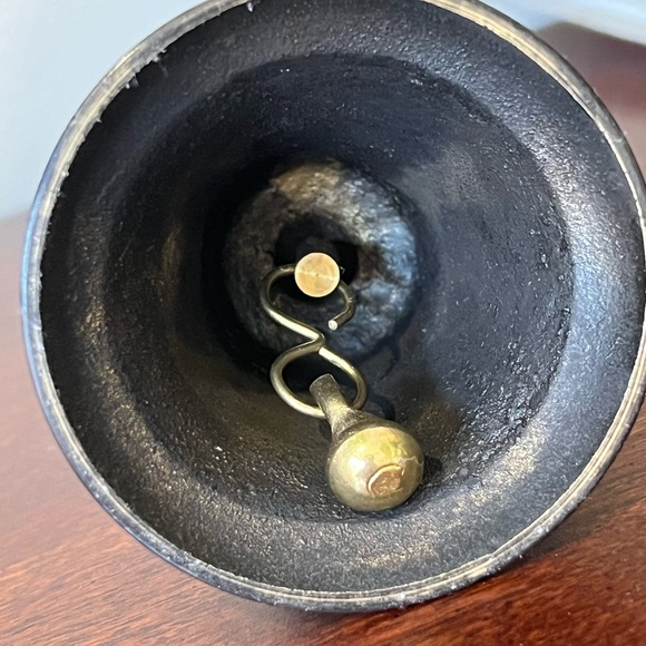 Vintage Pewter Hummingbird On Brass Bell Collectible About 5" Tall - Picture 6 of 6